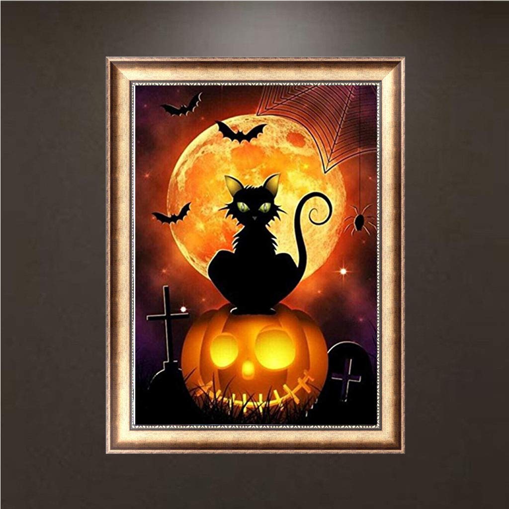 Amazon.co.jp: BENBO ハロウィン 黒猫 パンプキン 5D ダイヤモンド